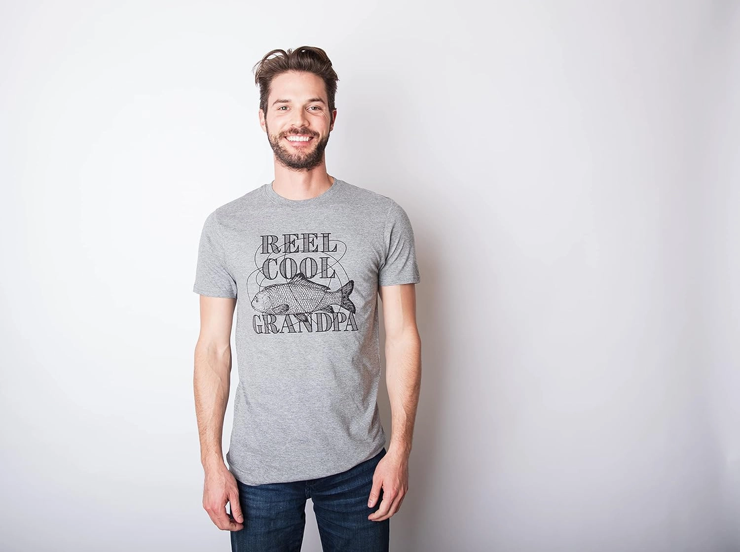 Crazy Dog Dad Fishing Shirts Funny Father's Day Reel Cool Dad Papa Grandpa Tees