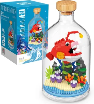 Creative Lantern Fish Toy Building Set,Adult Mini Animal Friend Set,Party Favors Gift for Kids,Office Home Decor Fishes Building Block Kits,New Year Easter Birthday Gift for Boys Girls