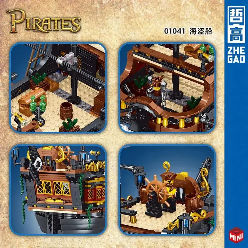 Creator MOC Ideas Pirate Ship MINI Bricks Toys 01041