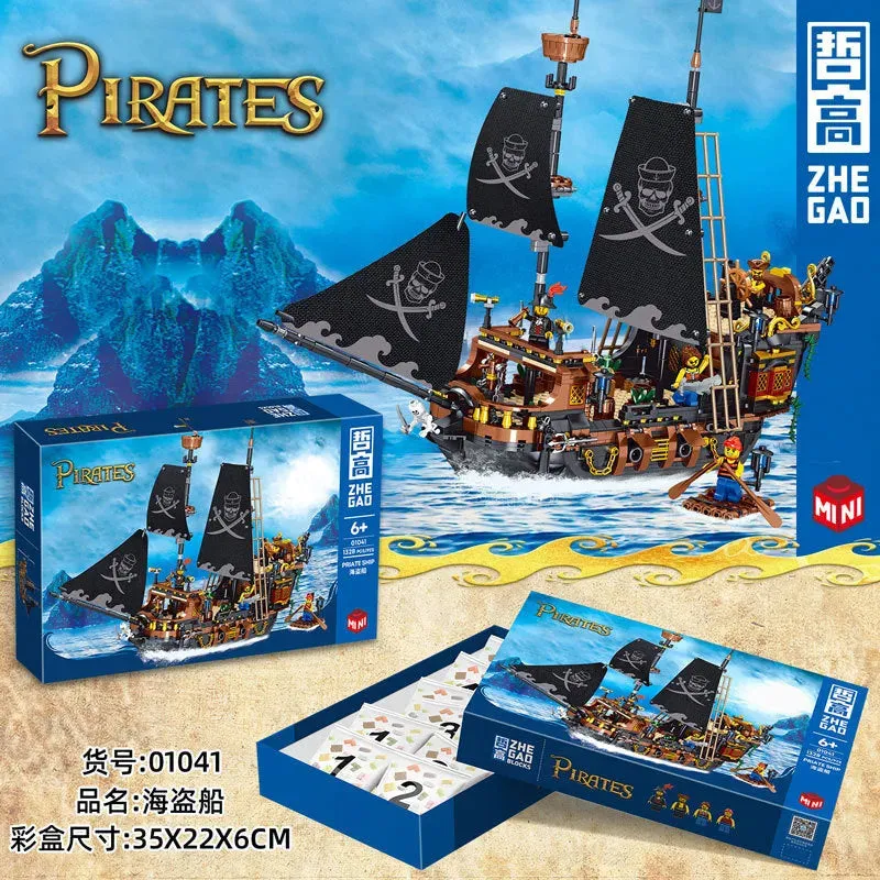 Creator MOC Ideas Pirate Ship MINI Bricks Toys 01041