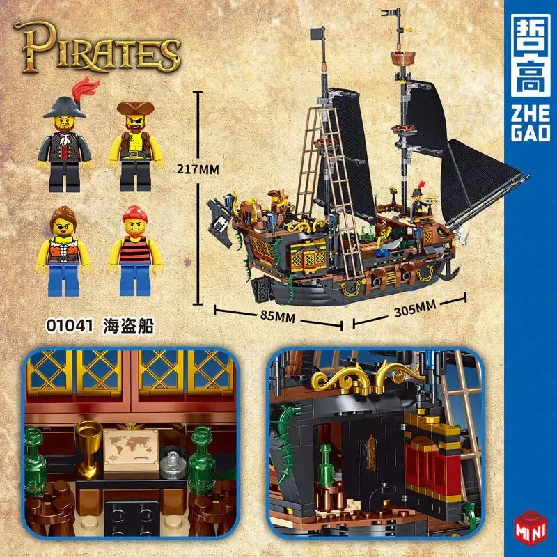 Creator MOC Ideas Pirate Ship MINI Bricks Toys 01041