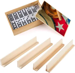 Cuban Dominoes Double Nine Set with 48 Pieces and 4 Wooden Trays Cuban Traditions Great for Gift, White