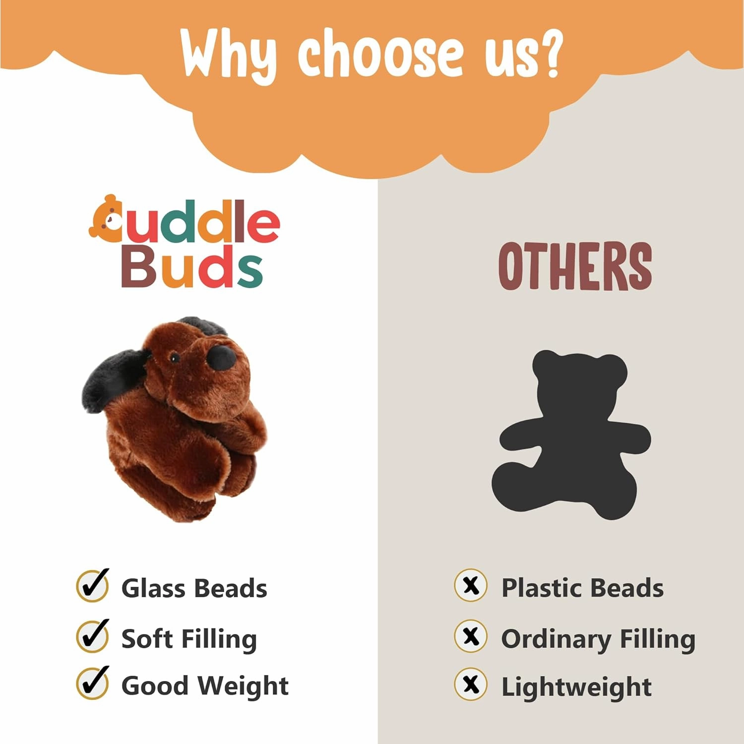 Cuddle Buds 3lbs Weighted Dog Stuffed Animal for Sensory Needs, 20'' Plush Dog, Weighted Stuffed Animals for Adults, Soft Plushie Toy