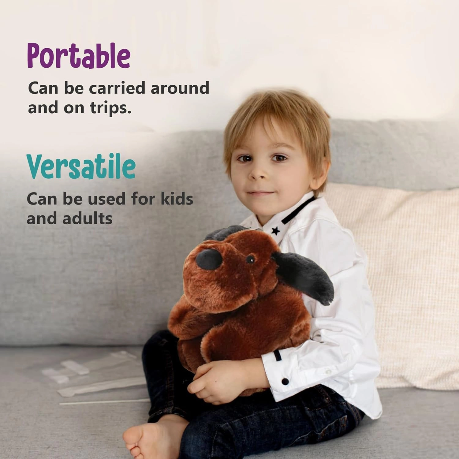 Cuddle Buds 3lbs Weighted Dog Stuffed Animal for Sensory Needs, 20'' Plush Dog, Weighted Stuffed Animals for Adults, Soft Plushie Toy