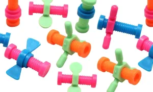 Curious Minds Busy Bags Lot of 12 Nuts and Bolts Spinning Pencil Toppers - Fidget for Students, Adults and Children Office (1 Dozen)