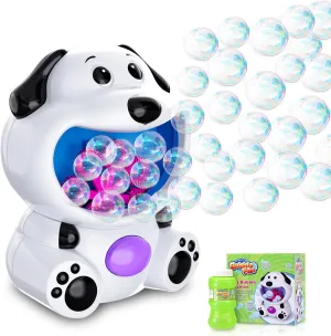 Cute Puppy Bubble Machine for Kids & Pet | Electric Auto Bubbles Blower with 4oz Solution | Gift for Children, Perfect Birthday & Party Bubble Maker Toy