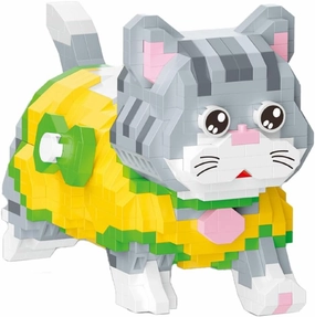 Cute Animal Building Blocks, Pet Micro Mini Building Blocks for Adults and Kids Age 6  Gift Toy 835 Pcs (Yellow Cat)