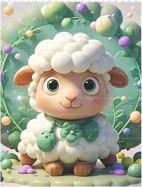 Cute Cartoon Sheep Building Block Puzzle Personalized Building Bricks for Adults Square Shaped Block Puzzle Building Valentine's Day Gifts for Home Decor Brick Puzzle