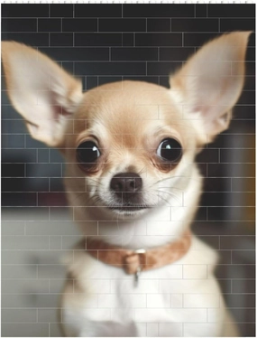 Cute Chihuahua Building Block Puzzle Personalized Building Bricks for Adults Square Shaped DIY Brick Block Puzzles Valentine's Day Gifts for Home Decor Brick Puzzle