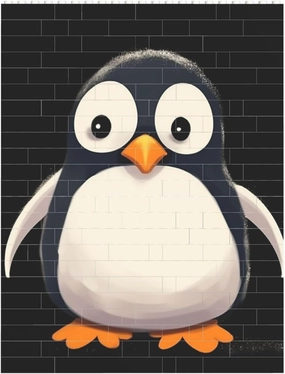 Cute Penguin Building Block Puzzle Personalized Building Bricks for Adults Square Shaped Block Puzzle Building Brick Block Puzzles Valentine's Day Gifts for Home Decor Brick Puzzle