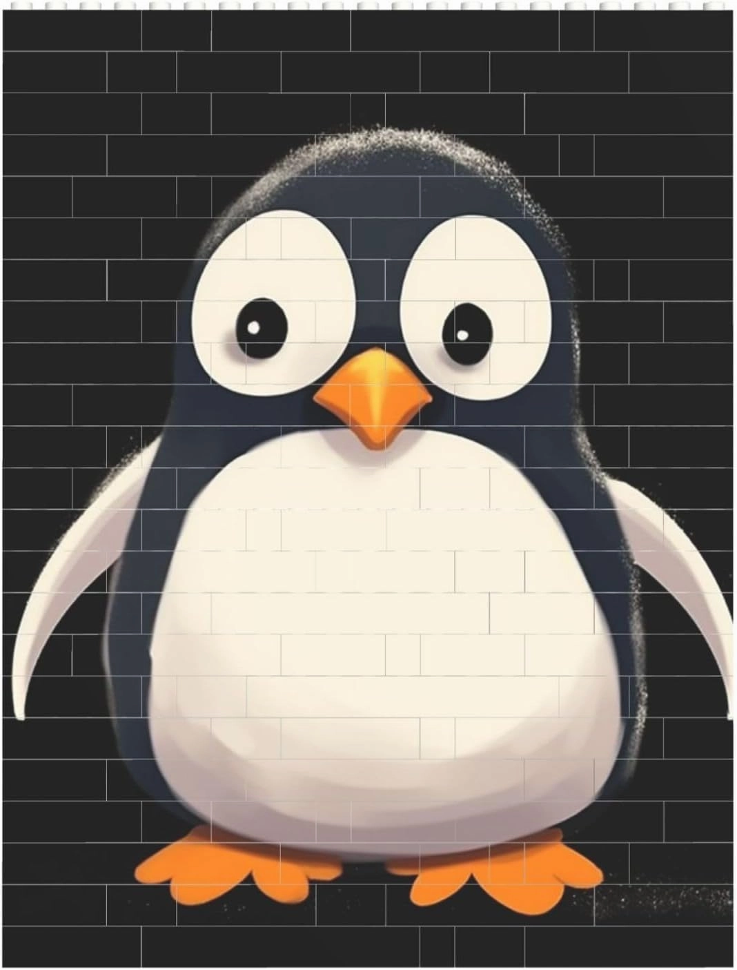 Cute Penguin Building Block Puzzle Personalized Building Bricks for Adults Square Shaped Block Puzzle Building Brick Block Puzzles Valentine's Day Gifts for Home Decor Brick Puzzle