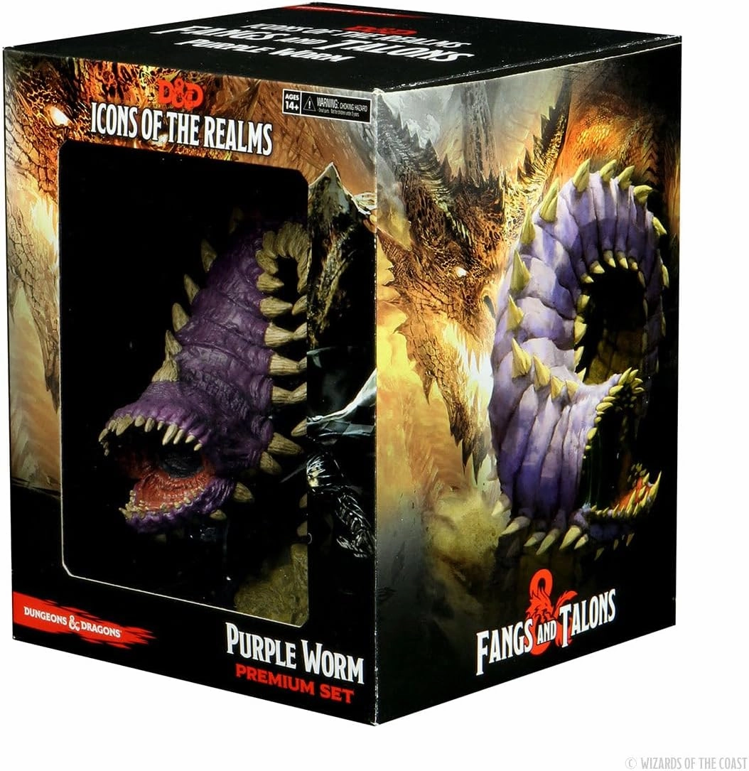 D&D Icons of The Realms: Fangs and Talons - Purple Worm Premium Set | WizKids