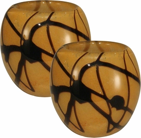 Dale Tiffany Art Glass Collection Candle Holder, Golden