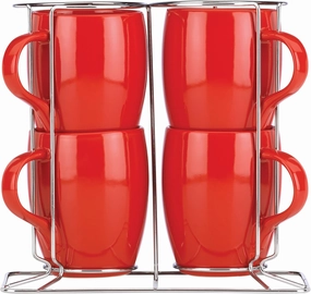 Dansk Classic Fjord Chili Red 4-piece Mug Set