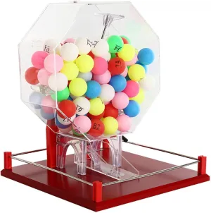 Deluxe Bingo Set, Colorful Life Lottery Machine, Ball Number Selector, Includes Bingo Cage,50/100 Balls - Ideal for Large Groups, Parties,100balls-colornumberball