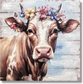 DEMAGNNIE Alpine cattle poster canvas art, highland cow pictures wall decor, ready to hang design