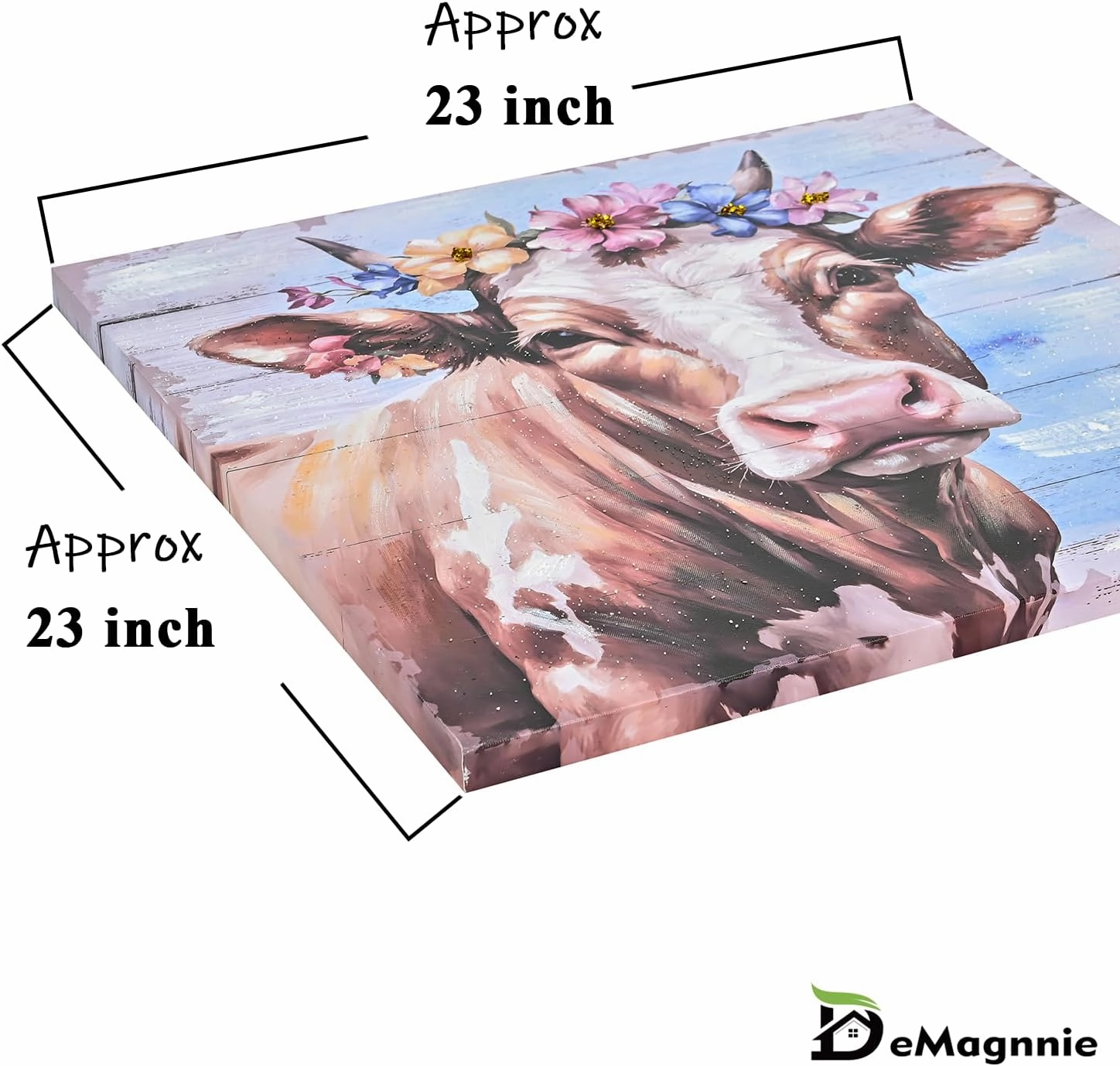 DEMAGNNIE Alpine cattle poster canvas art, highland cow pictures wall decor, ready to hang design