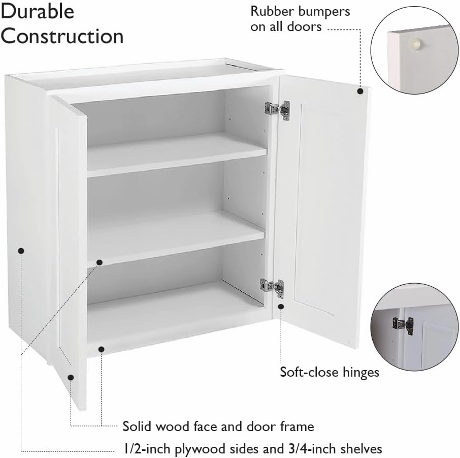 Design House Brookings Shaker Unassembled Wall Kitchen Cabinet W1524, 15 W x 12 D x 24 H, Painted White with Sherwin Williams®, Solid Wood, 561548