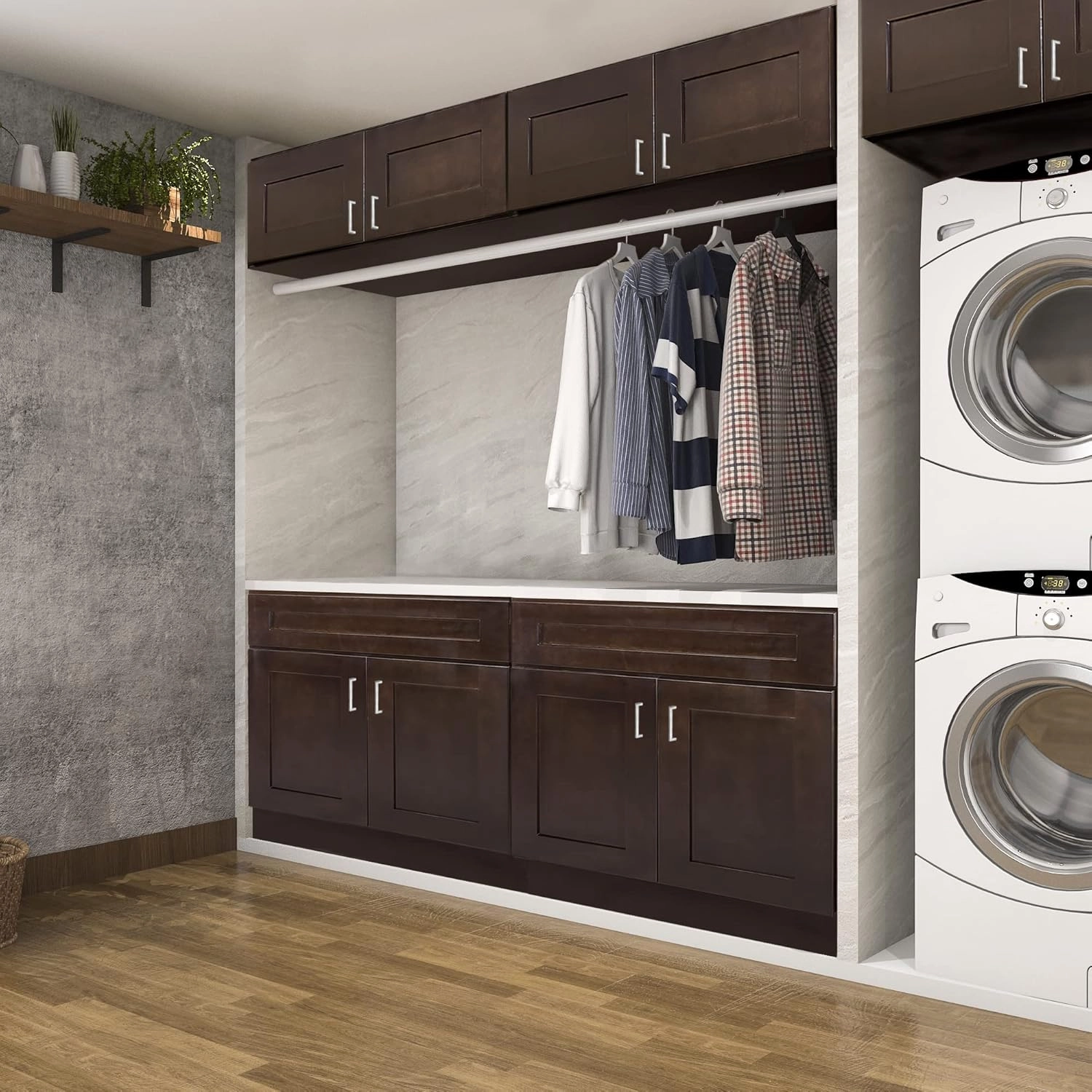 Design House Brookings Shaker Unassembled Wall Kitchen Cabinet W1524, 15 W x 12 D x 24 H, Painted White with Sherwin Williams®, Solid Wood, 561548