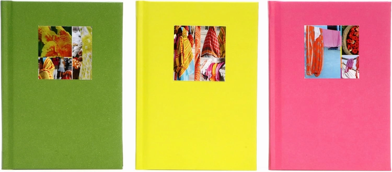 Designer's Guild Ambara Boxed Hardbound Journal Set, 80 Ruled Pages per Book, 4 x 5.5 Inches, Multicolored, Boxed Set of 3 Journals (19246)
