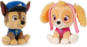 DHE Gund Paw Patrol 6 inch Plush Stuffed Animal Bundle of 2 Characters, Chase and Skye, Multicolor