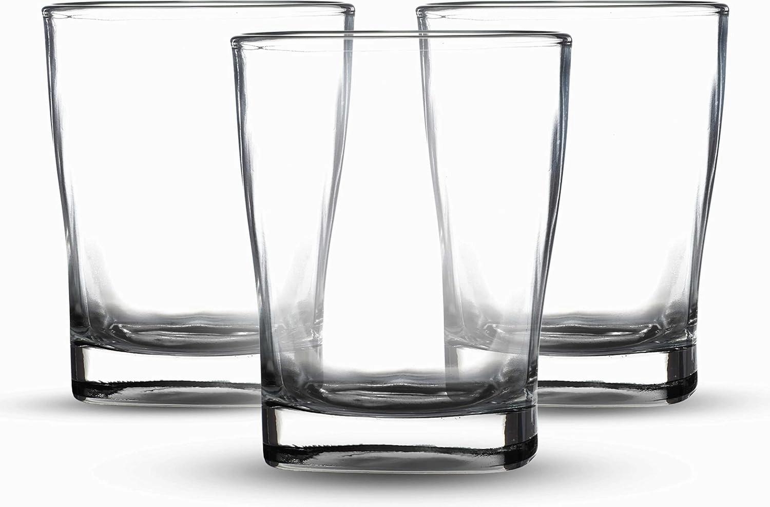 DISCOUNT PROMOS 10 Verona Whiskey Glasses Set, 11 oz. - Durable, Thick Base, Color Bottom, Barware - Black
