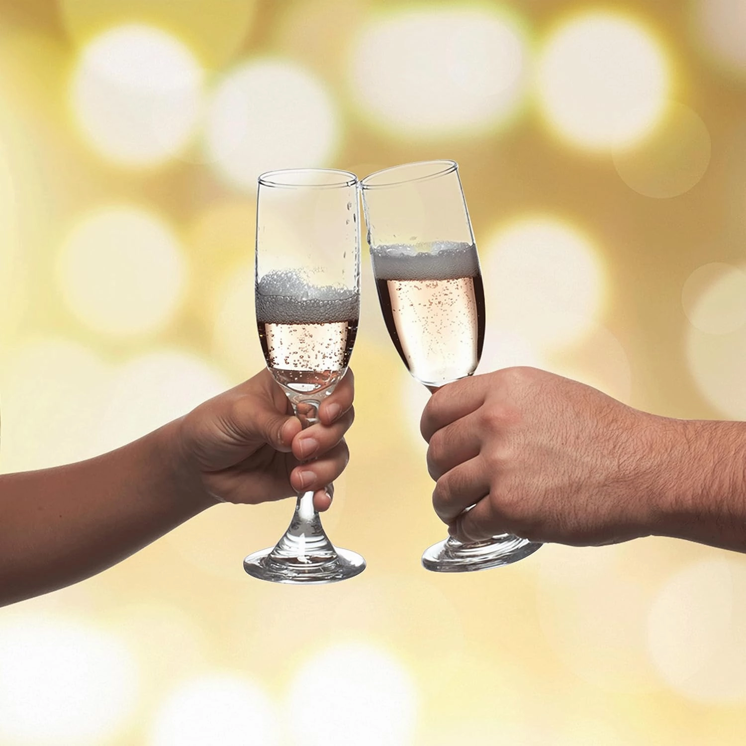 DISCOUNT PROMOS Premiere Champagne Flutes 6.25 oz. Set of 10, Bulk Pack - Elegant Drinkware for Weddings, Events, & Promotional Gifts - Clear