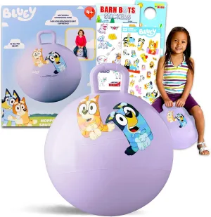 Disney Bluey Hopper Ball Outdoor Toy Set - Bundle Includes Bluey 15" Hopper Ball for Boys and Girls Outdoor Activities, Parties Plus Stickers, More | Bluey Outdoor Toys for Toddlers