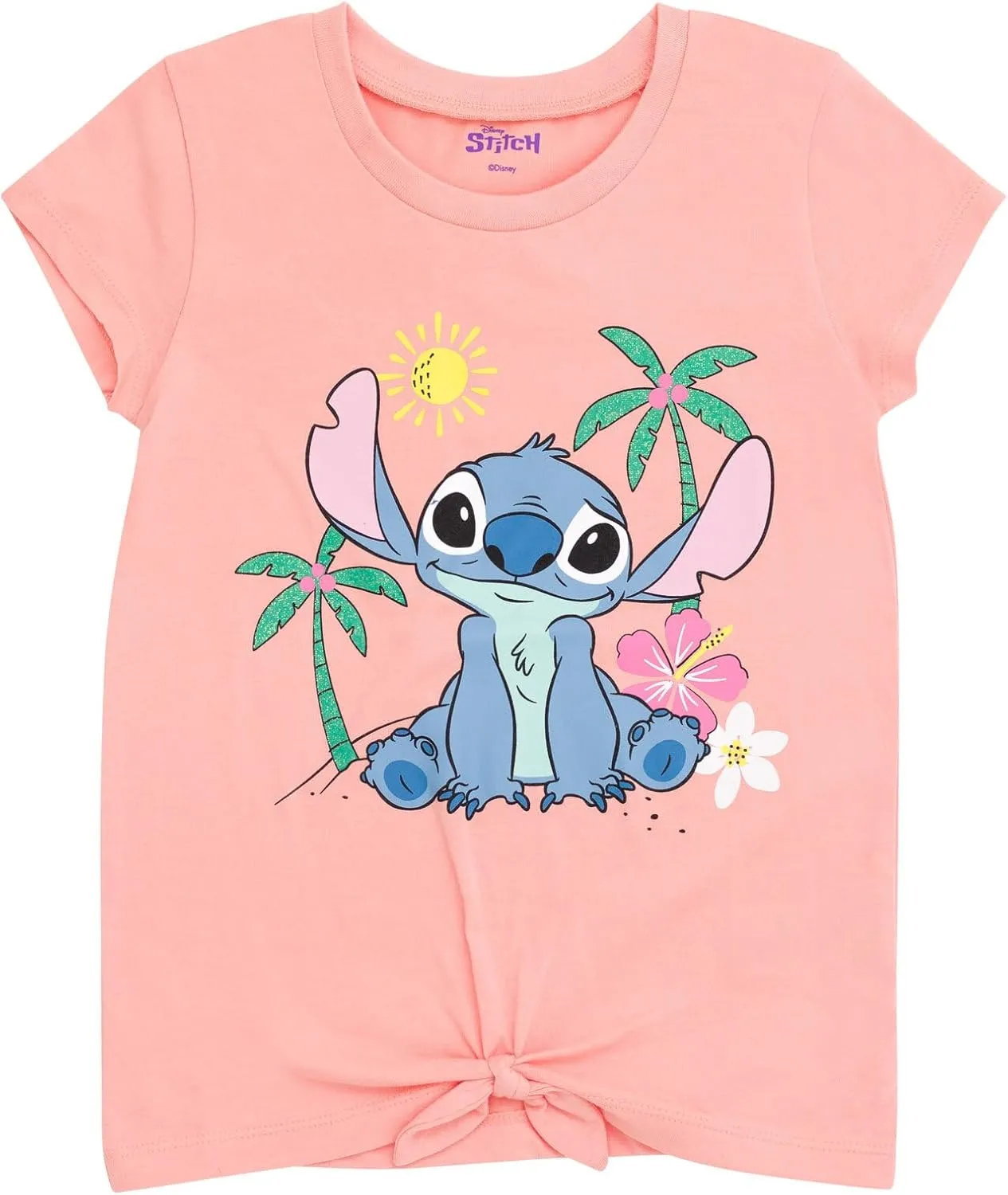 Disney Floral T-Shirt and Chambray Shorts Outfit Set Infant to Big Kid Sizes (12 Months - 14-16)