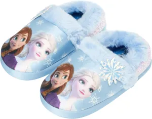 Disney Frozen Elsa and Anna Girls Slippers - Plush Non-Slip Comfy Fluffy Lightweight Warm Comfort Soft Aline Indoor House Slippers (Toddler/Little Kid)