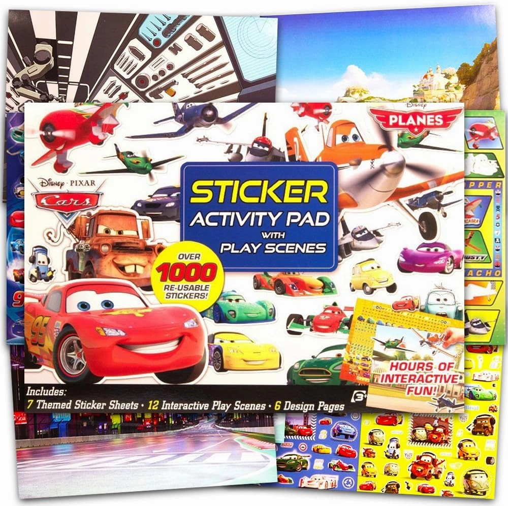 Disney Cars Stickers and Activity Book Bundle (Over 1000 Stickers, 12 Play Scenes and More)