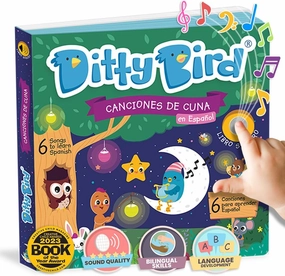 Ditty Bird Spanish Nursery Rhymes Book | Animal and Bedtime | Spanish Bilingual Musical Books for Toddler | Fun, Interactive Sound Books for Babies | Libro En Español para Bebés (Canciones de Cuna)