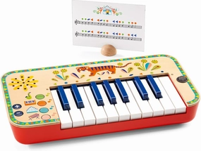 DJECO Animambo Synthesizer - Safe Music Instrument for Kids, Cute Educational Toddler Musical Toy for Motor Skills, Creativity, Imagination & Rythym - Toys for 3  Years Girls & Boys