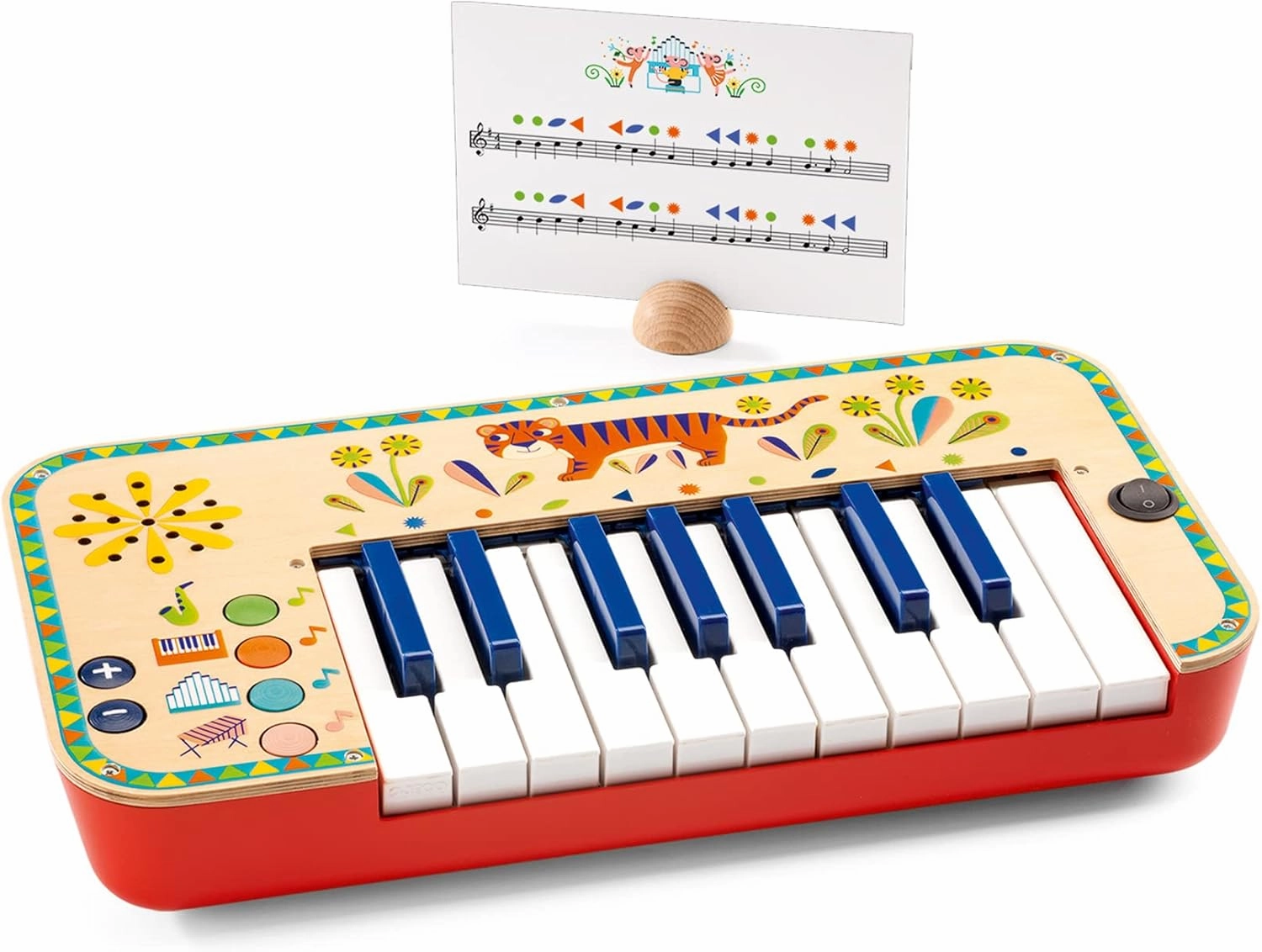 DJECO Animambo Synthesizer - Safe Music Instrument for Kids, Cute Educational Toddler Musical Toy for Motor Skills, Creativity, Imagination & Rythym - Toys for 3  Years Girls & Boys