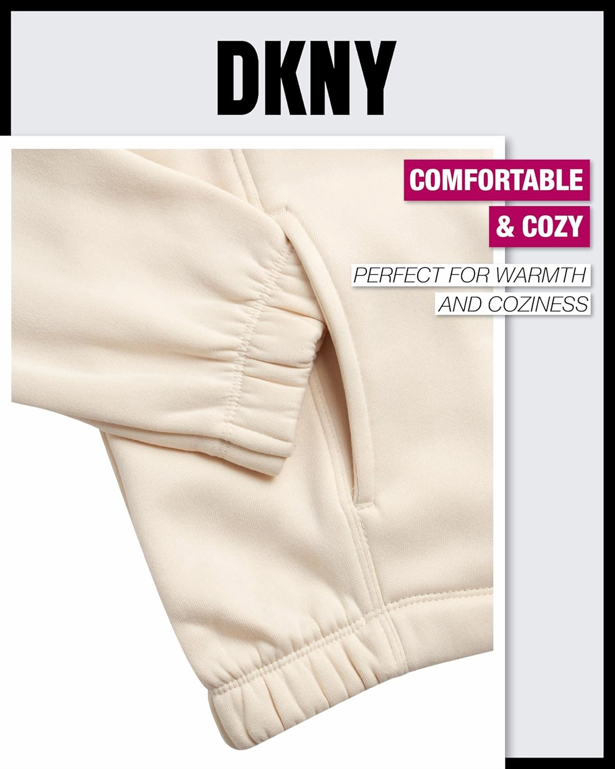 DKNY Girls 3-Piece Athletic Fleece Zip Sweatshirt Hoodie and Jogger Set (4-12)