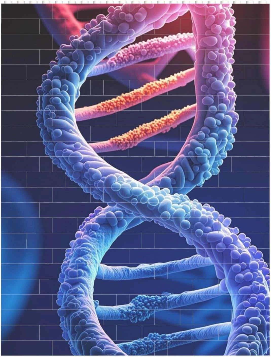 DNA Genetic Helix Building Block Puzzle Personalized Building Bricks for Adults Block Puzzle Building DIY Brick Block Puzzles Valentine's Day Gifts for Home Decor Brick Puzzle