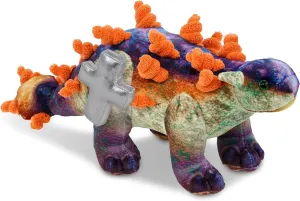 DolliBu Ankylosaurus Dinosaur Stuffed Animal with Silver Cross and Personalization - Baby Baptism Gifts for Boys and Girls, Dedication Christening Gifts Plush Prayer Toy Healing Teddy Bear - 15 Inches