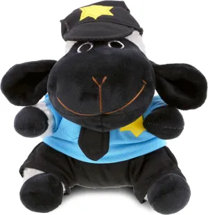 DolliBu Black Nose Sheep Police Officer Plush Toy - Super Soft Sheep Cop Stuffed Animal Dress Up with Cute Cop Uniform and Cap Outfit - Gift with Personalization - 6 Inches