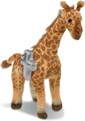 DolliBu Giraffe Stuffed Animal with Silver Cross and Personalization - Religious Plush Baptism Gifts for Boys and Girls, Dedication Christening Gifts Plush Prayer Toy Healing Teddy Bear - 15 Inches