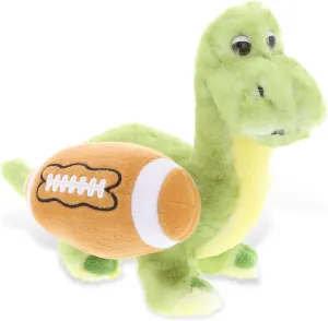 DolliBu Green Dinosaur Stuffed Animal with Football Plush - Soft Plush Huggable Dinosaur Toy, Cute Wild Life Plush Gift for Kids, Adults - 10 Inches