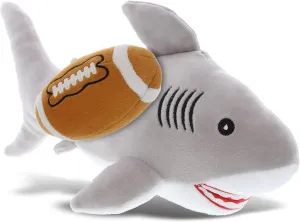 DolliBu Grey Shark Stuffed Animal with Football Plush - Soft Huggable Grey Shark, Adorable Playtime Plush Toy, Personalized Plush Doll Animal Toy for Kids and Adults - 12 Inch
