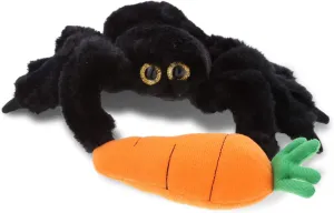DolliBu Happy Easter Super Soft Plush Black Spider with Carrot - Stuffed Animals with Carrot Plush Toy, Perfect Easter Holiday Surprise Gift - 7" Inches