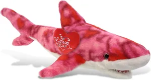 DolliBu I Love You Valentine Plush Pink Tie-Dye Shark - Cute Stuffed Animal with Red Heart and Name Personalization Gift for Valentines Day, Birthday, Anniversary, Romantic Date - 23 Inches