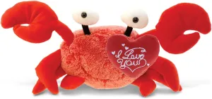 DolliBu I Love You Valentine Plush Red Crab - Cute Stuffed Animal with Red Heart and Name Personalization Gift for Valentines Day, Birthday, Anniversary, Romantic Date - 10 Inches