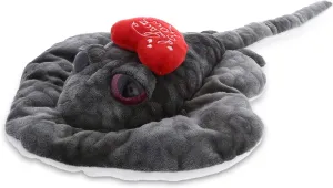 DolliBu I Love You Valentine Plush Wild Grey Stingray - Cute Stuffed Animal with Red Heart and Name Personalization Gift for Valentines Day, Birthday, Anniversary, Romantic Date - 18.5 Inches