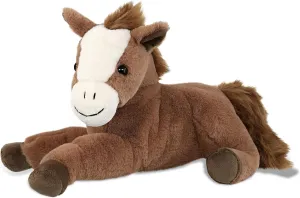 DolliBu Laying Brown Horse Stuffed Animal - Soft Huggable Brown Horse, Adorable Playtime Horse Plush Toy, Cute Farm Life Cuddle Gifts, Super Soft Plush Doll Animal Toy for Kids and Adults - 12 Inches