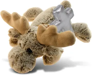 DolliBu Lying Moose Stuffed Animal with Silver Cross Plush - Religious Baptism Gifts for Boys and Girls, Dedication Christening Gifts Plush Prayer Toy Healing Stuffed Animal - 9.5 Inch