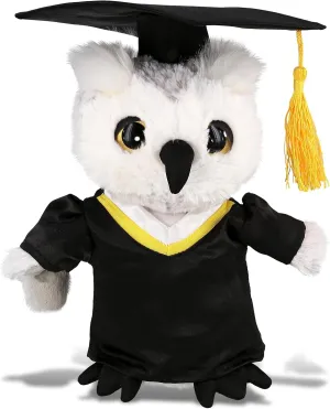 DolliBu Owl Graduation Plush Toy - Super Soft Graduation Stuffed Animal Dress Up with Gown and Cap with Tassel Outfit with Personalization - 8.5 Inches