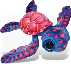 DolliBu Pink Sea Turtle Super Soft Stuffed Animal, Cute Realistic Stuffed Animals for Girls. Boys and Adults Animal Gifts, Kids Ocean Nursery Decor for Newborn, Cuddly Wild Baby Plush Toys - 10 Inches