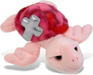 DolliBu Pink Tie-Dye Sea Turtle Stuffed Animal with Silver Cross and Personalization - Baptism Gifts for Boys and Girls, Dedication Christening Gift Plush Prayer Toy Healing Teddy Bear - 10 Inches
